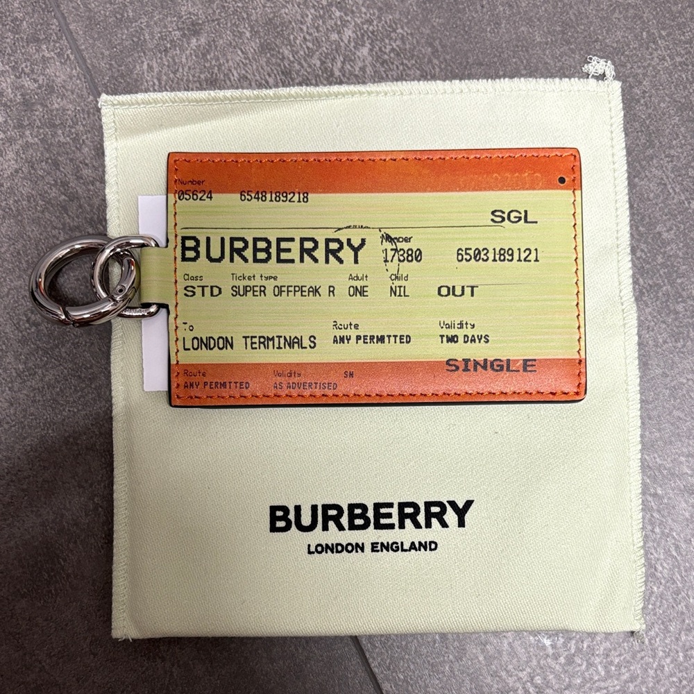BNWT Authentic Burberry Train Ticket Travel ID Tag